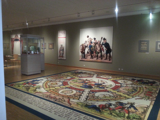 Teppich mit Reproduktion historischer Archivdaten, bedruckt für Ausstellungen und Museumsprojekte